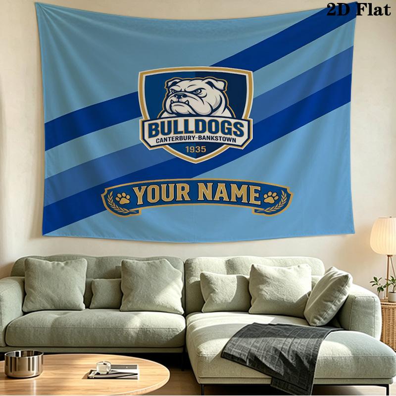 Custom Name Bulldogs Printed Tapestry – Wall Hanging for Bedrooms, Dorms, and Home Decor