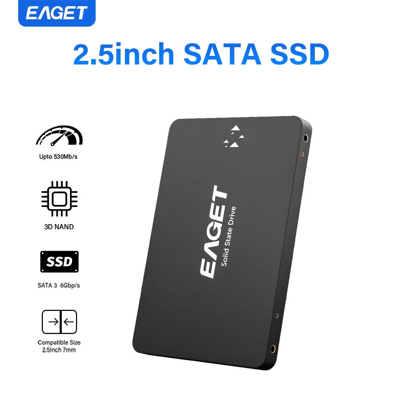 EAGET Přenosný SSD s více kapacitami SSD interní SSD disk 2,5" SATA III interní SSD až 550 MB/s upgrade na PC nebo notebook