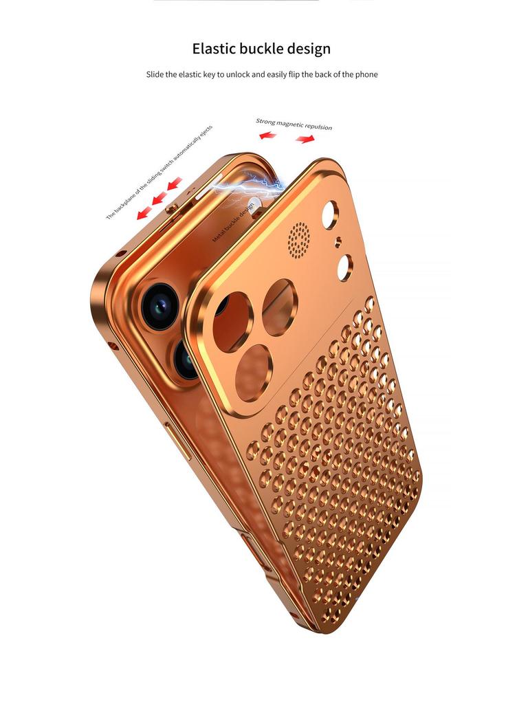 Cross-border Compatible Aroma Cooling Aluminum iPhone Case for 14/15/16/17 Pro Max