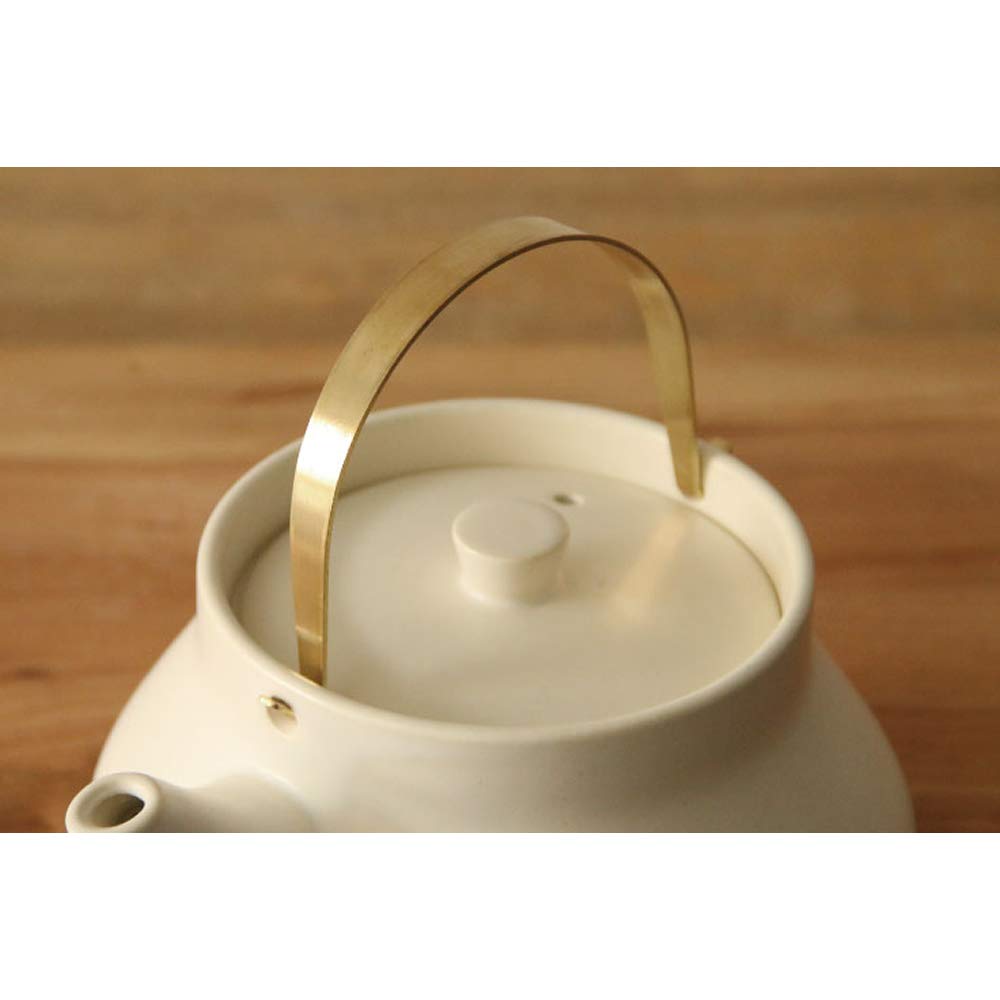 Kamoshika Doguten Gas Microwave Made In Banko Ceramic For Open Ceramic Kettle Kettle, 1L, Compatible, Safe, Japan, Ware, Brass, Fire, (Black Koburi)