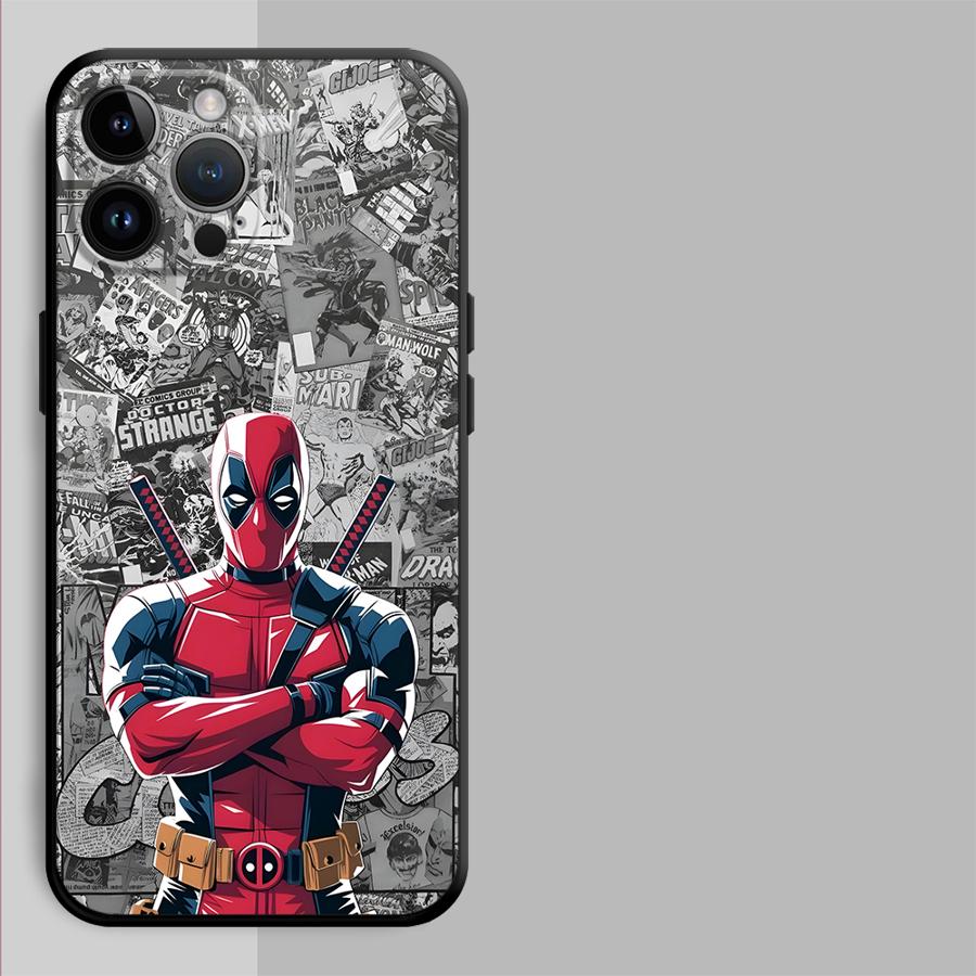 Marvel Comic Deadpool Fodral Telefonfodral för Apple iPhone 16 15 Pro 7 8 Air XR XS MAX 11 17 Pro Max 12 14 13