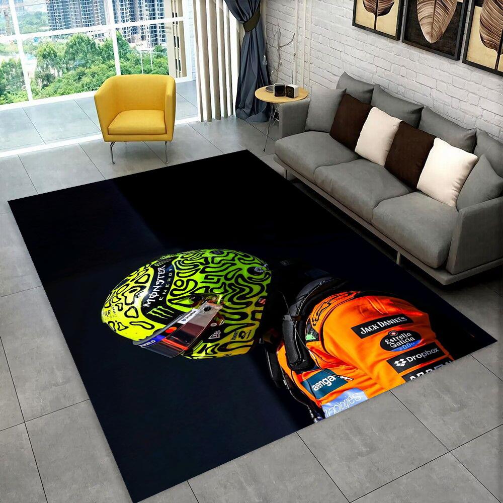 Tappeto Area 3D Lando Norris F1 Racer, Tappeto per Soggiorno Camera da Letto Divano Zerbino Decorazione, Tappetino Antiscivolo per Giochi Bambini Regalo