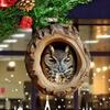 Owl Raccoon Christmas Ornament 2D Printed Acrylic Hanging Decor for Tree Festive Animal Tree Pendant