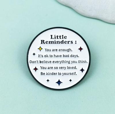 Versatile Inspirational Quote Brooch: Classic English Metal Badge for Clothing and Backpack Decoration