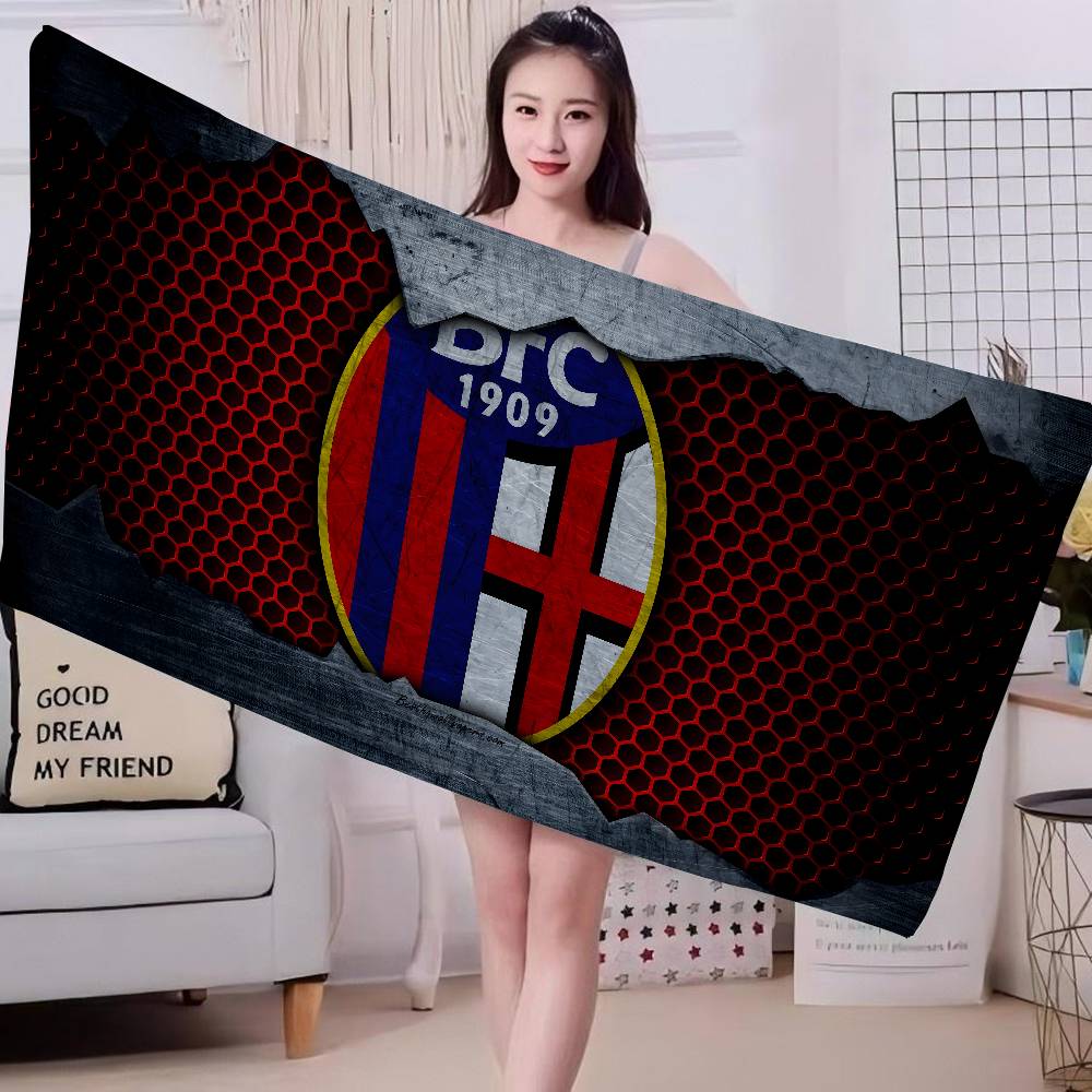 Bologna Football Club 1909 Microfibra Stampata Asciugamano da Spiaggia Alpinismo Yoga Spiaggia Nuoto Corsa Assorbente Morbido Asciugamano