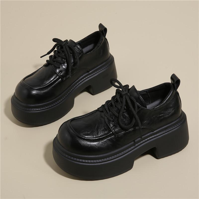 Le Fu Shoes Кожаная обувь Женская 2026 Новая Весна Осень Винтажные Высокие Каблуки Женская Обувь на Один Сезон 33