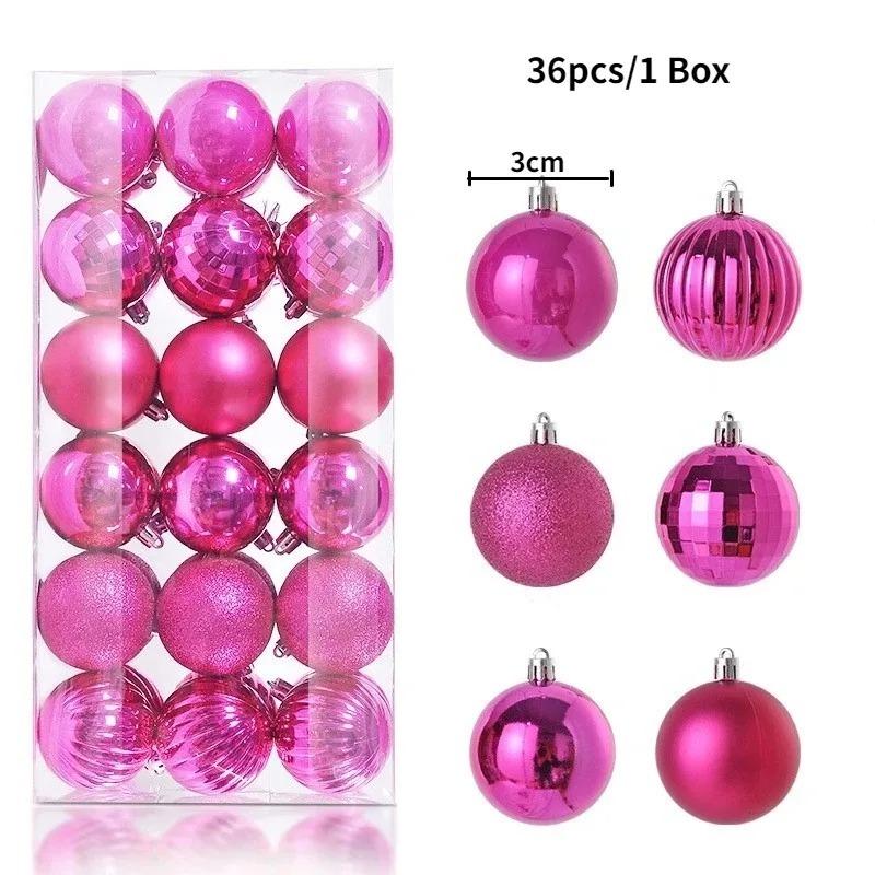 24Pcs 3cm Christmas Balls Christmas Tree Decoration Xmas Hanging Tree Pendants Home Party Christmas Tree Decor New Year Gifts