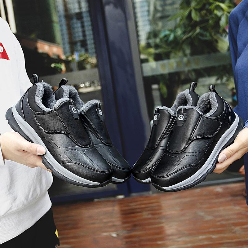 Classic Winter Leather Men's Boots Plush Warm Men's Snow Boots Waterproof Roman Men Work Boots New Large Size Outdoor Warm Boots