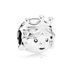 925 Silver Love Footprints Bead Double Pendant Charm for DIY Bracelet Jewelry Making Gift for Boy Girl Friend