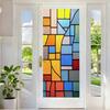 Rainbow Window Film Decorative Static Window Clings Sun Blocking Colorful Decals Removable Privacy Cover for Home Office Bathroom