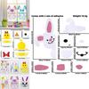Colorful Rabbit Ear Easter Door Decor With Happy Easter Letter Wall Stickers