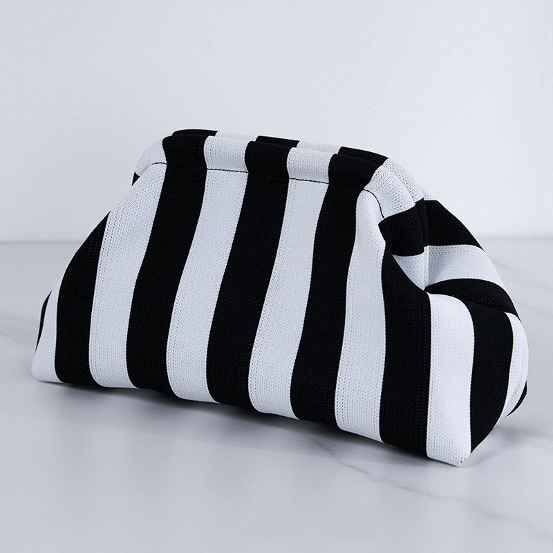 

Summer Beach Clutch Bag for Women Woven Crochet Handbags Purses Knitting Dumpling Clutch Ruched Cute Cloud Casual Colorblock Bag