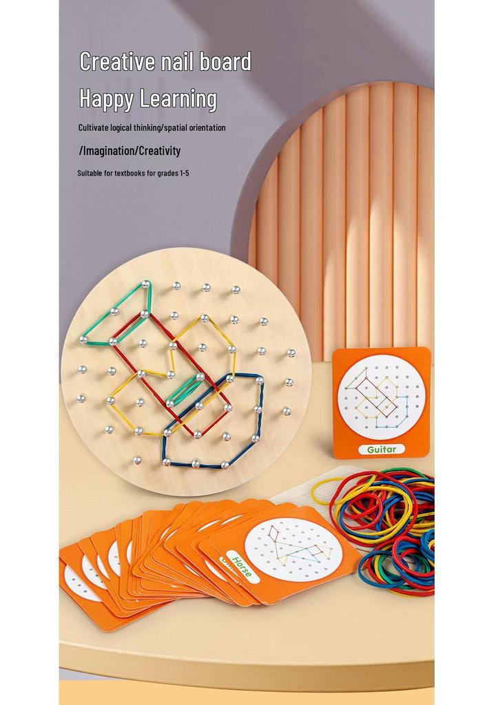 Montessori Geometric Shapes Pegboard Toy for Early Learning and Shape Recognition