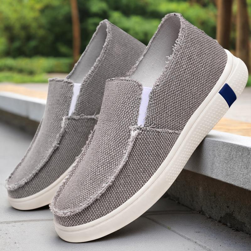 Shoes Men's Casual Shoes Flying Woven Breathable Single Shoes One Pedal Old Beijing Cloth Shoes Large Size Men's Shoes Versatile Canvas Shoes