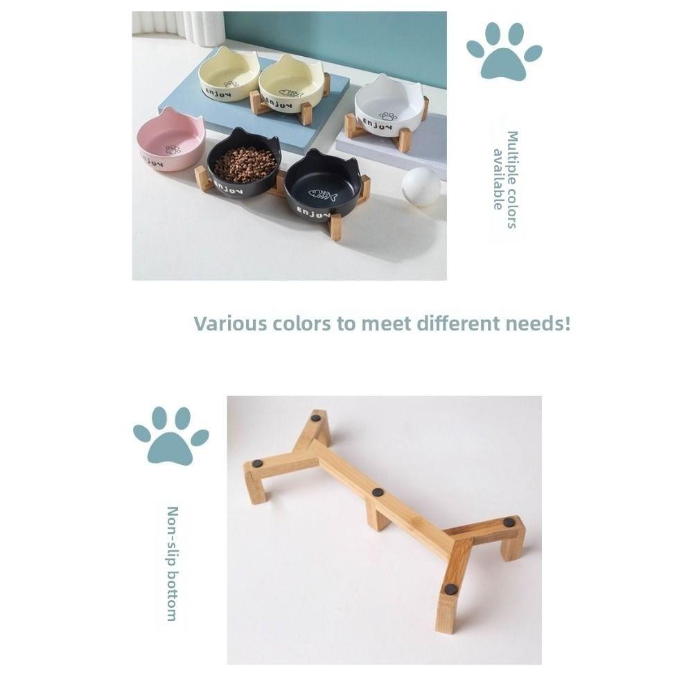 Ceramic Cat High Foot Bowl Prevent Tipping Dog Food Feeding Basin  Water Container