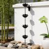 Metal Vintage Lotus Waterfall Rain Chain For Home Garden Outdoor Decor