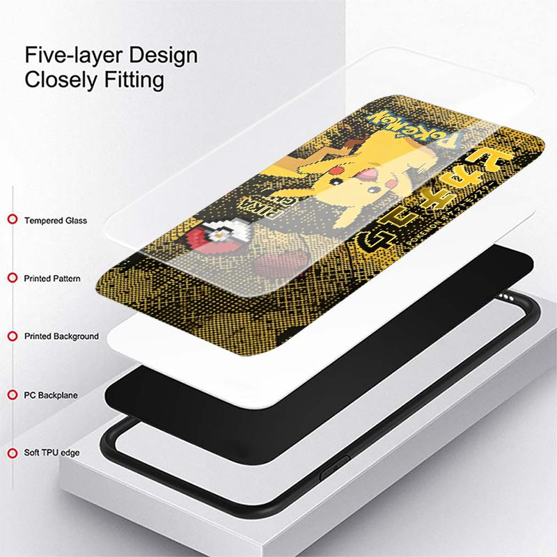 Cool Anime Pokemon Luxury Phone Cover Glass Case for Samsung Galaxy S25 Ultra S22 S21 S24+ S23+ S25+ S20 FE S23 Plus S24
