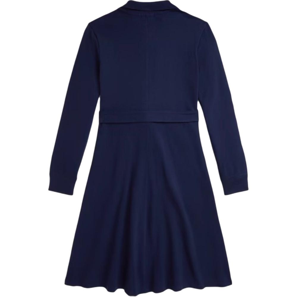 Polo Ralph Lauren Dress Solid Color Logo Embroidery Single-Breasted Long Sleeve Kids dresses Blue 313951066-001