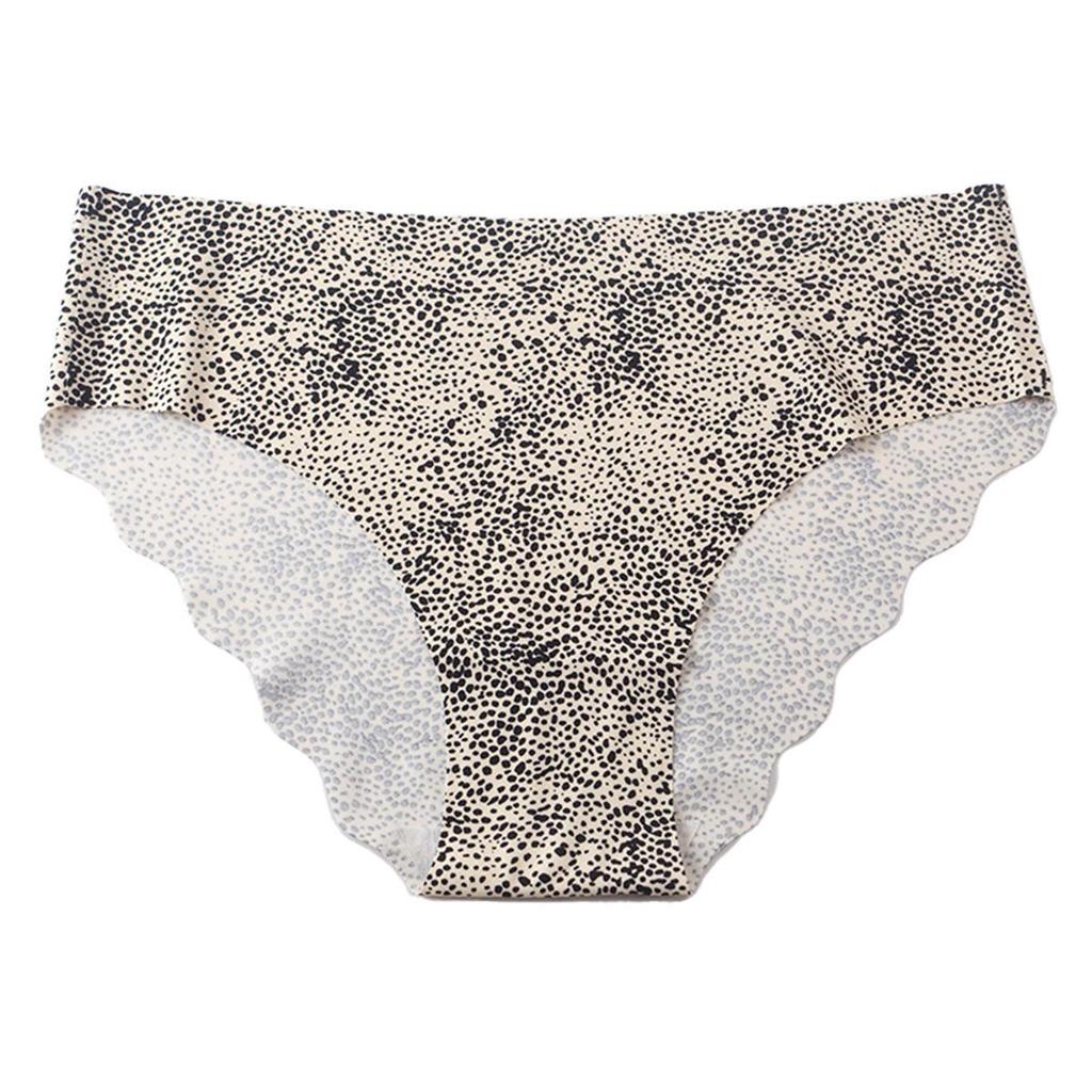 Nahtlose Unterwäsche mit Leopardenmuster, niedrige Taille, Eisseide - Atmungsaktive & bequeme Damen-Triangelunterwäsche