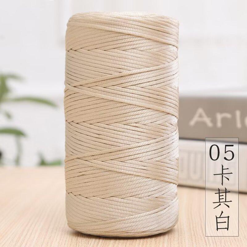 Mercerized Cotton And Linen Flat Belt Thread Light Body Ice Silk Thread Hand Crocheted Diy Hook Bag Hat Seat Cushion Hollow Thread