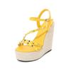Fashion 14CM Sexy New Fashion Studs Ultra High Block Heel Platform Sandals Car Model Women Shoes