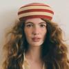 Color Block Straw Top Hat Striped Pattern Sun Hat Brim Hat Dome Cap  Beach Vacation