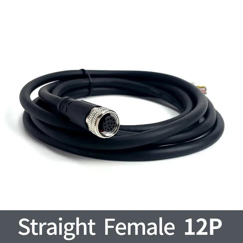 Conector senzor M12 de 2 metri mufă cablu impermeabil Masculin și Femeie 4 5 8 12Pin PVC Conectori M12 de turnare prin injecție integrate