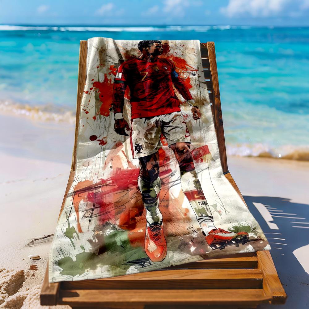 Cristiano Ronaldo Beach Towel Soft Durable Quickdry Comfortable Lightweight Suitable For Swimming Gym Camping Yoga Vacation