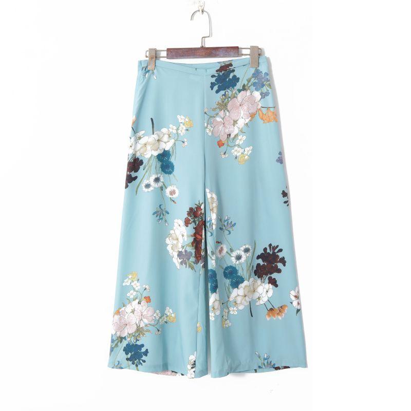 

Fashion K-style Fresh Print High Waist Loose Casual Pants Print S