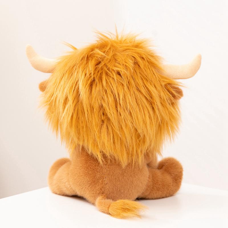 Cute Highland Cow Plush Toys Stuffed Animal Toy Dolls Simulation Long Hair Cow Plush for Kids Birthday Gift Home Decoration