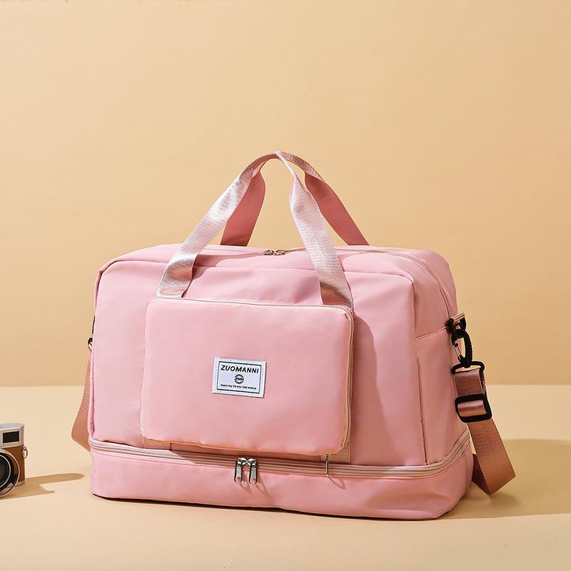 Leichte Faltbare Gepäcktasche Trocken-Nass-Trennung Großes Fassungsvermögen Multifunktionale Reisetasche Aufbewahrungstasche mit Fächern Schuhtaschen