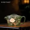 90ml Yixing Purple Clay Teapot Small Capacity Painted Flowers Tea Pot Raw Ore Green Mud Kettle Chinese Handmade Zisha Tea Set
