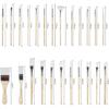 Paint Brushes Set of 24 Pieces Wooden Handles Brushes with Canvas Brush Case Profional for Oil Acrylic and Watercolor Painting