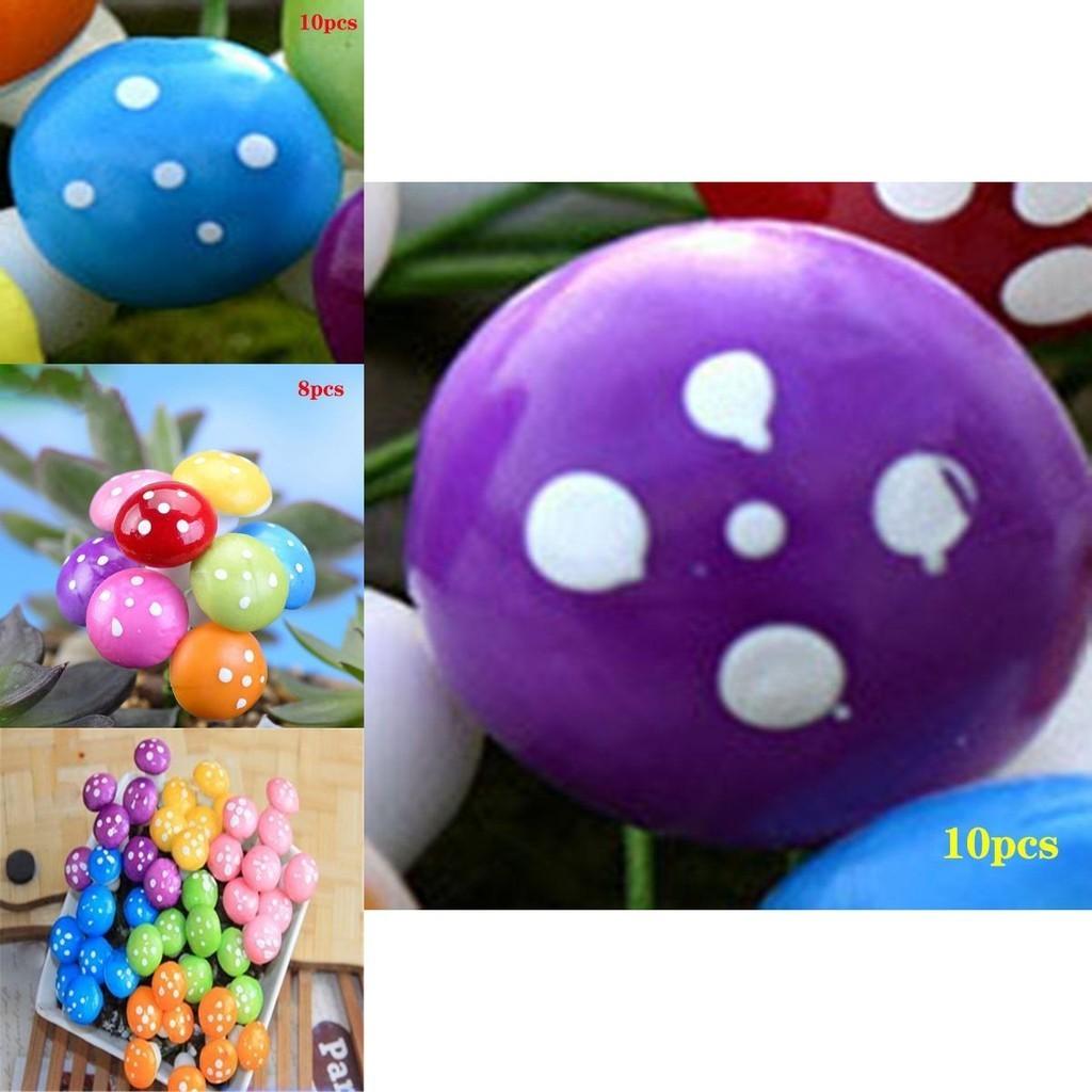 Handcrafted Foam Mushrooms In 8 Colors For Delightful Miniature Garden Art