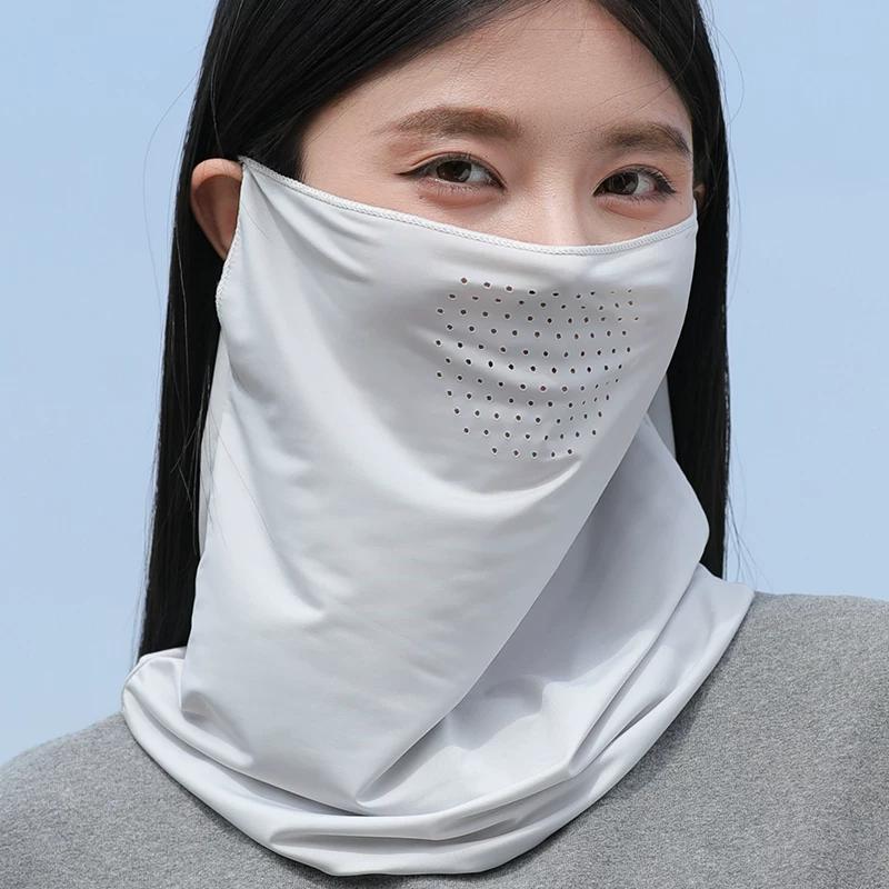 Summer Sun Protection Mask, Ear-Hanging Cycling Face Mask, Neck Gaiter, Ice Silk Headscarf, Men's and Women's Outdoor Sports Fishing