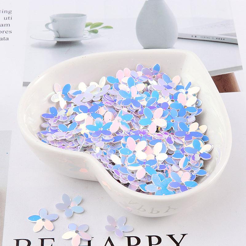 

350 штук 10 мм п’ятипелюсткової квітки з блискітками Плоскі полімерні намистини ПВХ блискітки Матеріали для шиття своїми руками 11