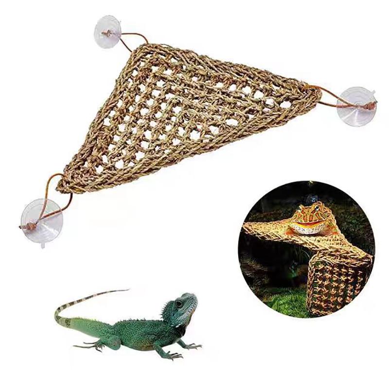 Hamaca de Reptil Lagarto de Algas Hamster Césped para Reptiles Cama para Mascotas Hamaca Columpio Juguete Colgante para Reptiles Mascotas Suministros