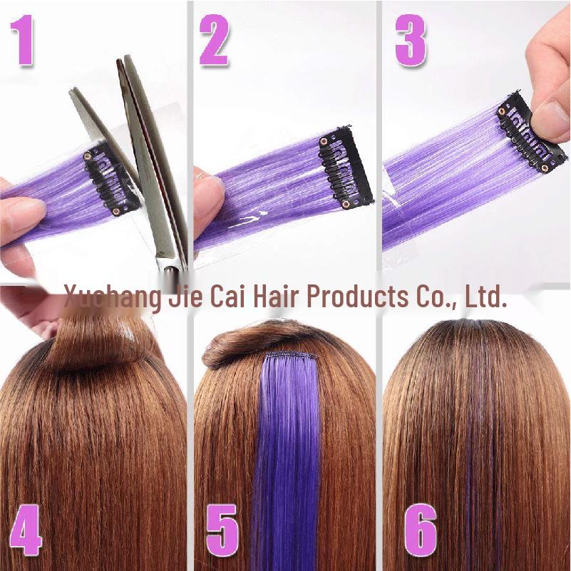 Rainbow Clip-In Hair Extensions - Full Pack of Colorful, One-Piece Hair Pieces