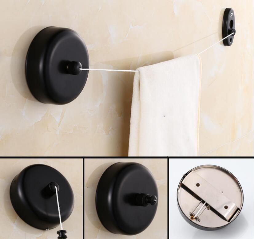 Einziehbare Wäscheleine für den Innenbereich Edelstahl Quadratisch/Rund Wäscheleine für den Außenbereich Wäschetrockner mit 2,8 M Nylon-Wäscheleine