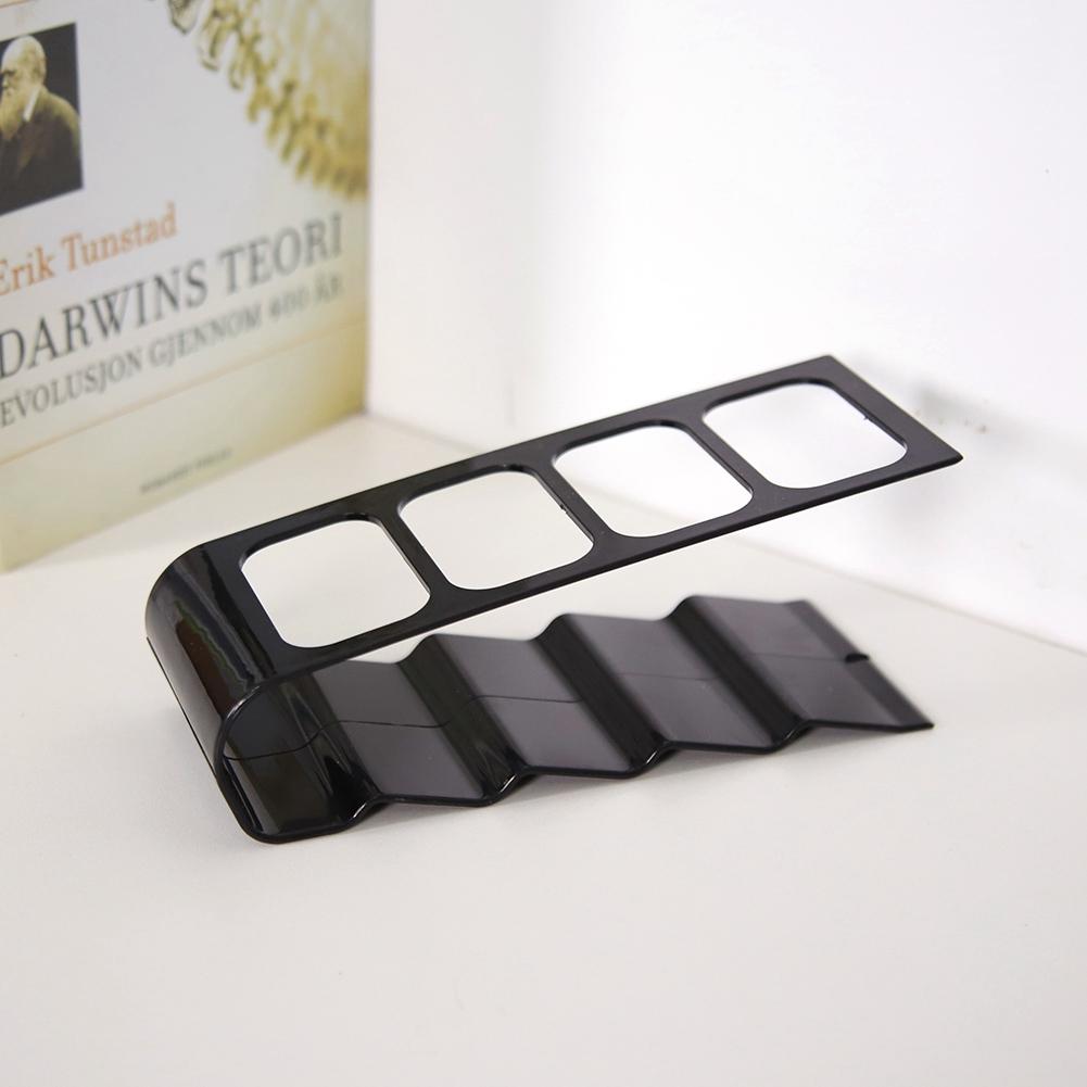 Desktop Plastic Phone VCR DVD TV Step Remote Control Holder Storage Rack Organizer (Black)