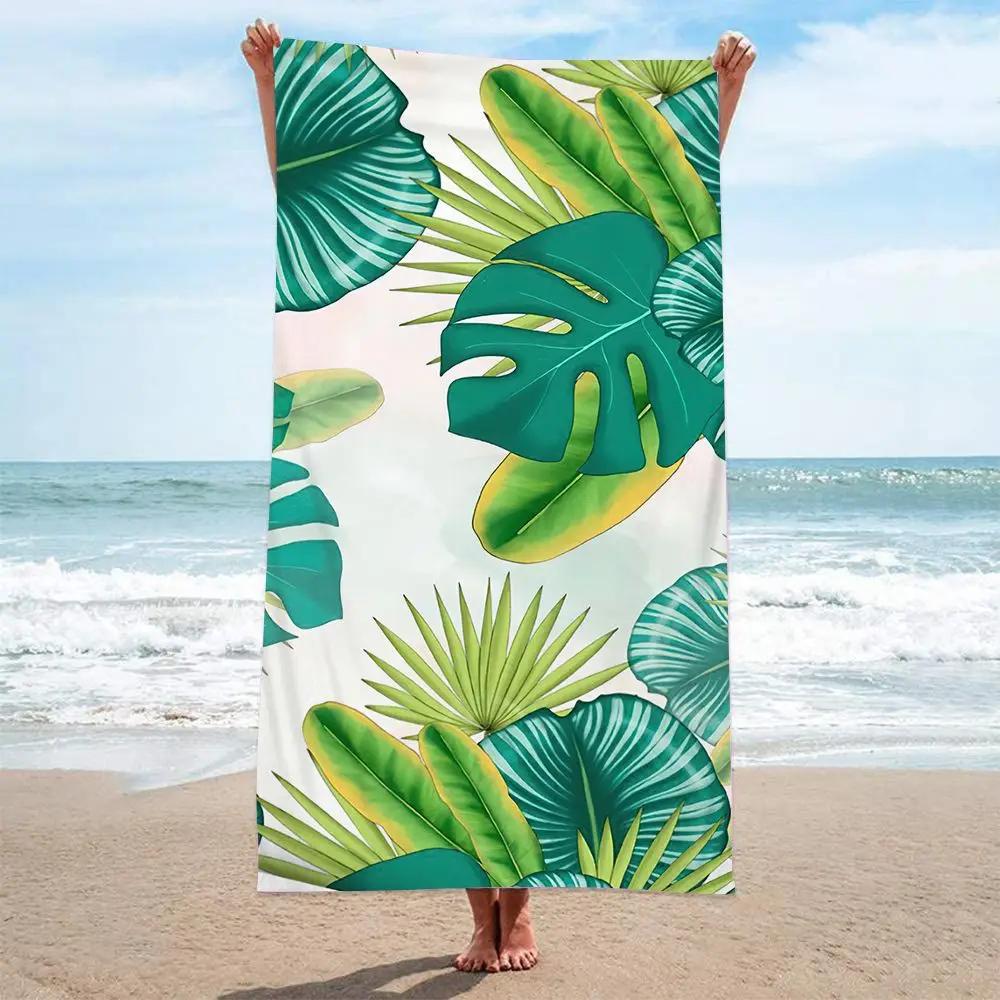 Asciugamano da Spiaggia Fiori Stile Ins, Stampa Digitale Sottile Asciugatura Rapida Anti-Sabbia Microfibra Leggero per Nuoto Yoga Viaggio Palestra Regalo