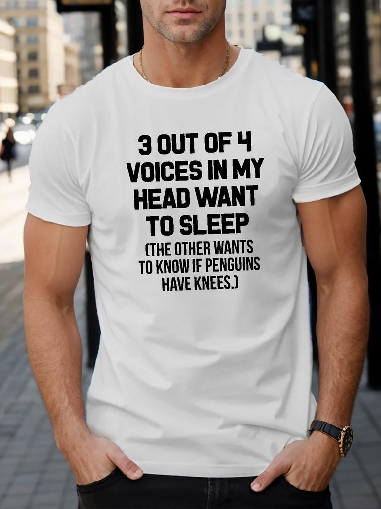 Mens Humorous Penguin Quote Graphic TShirt Black Casual Short Sleeve Round Neck Tee Machine Washable AllSeason Comfort Top
