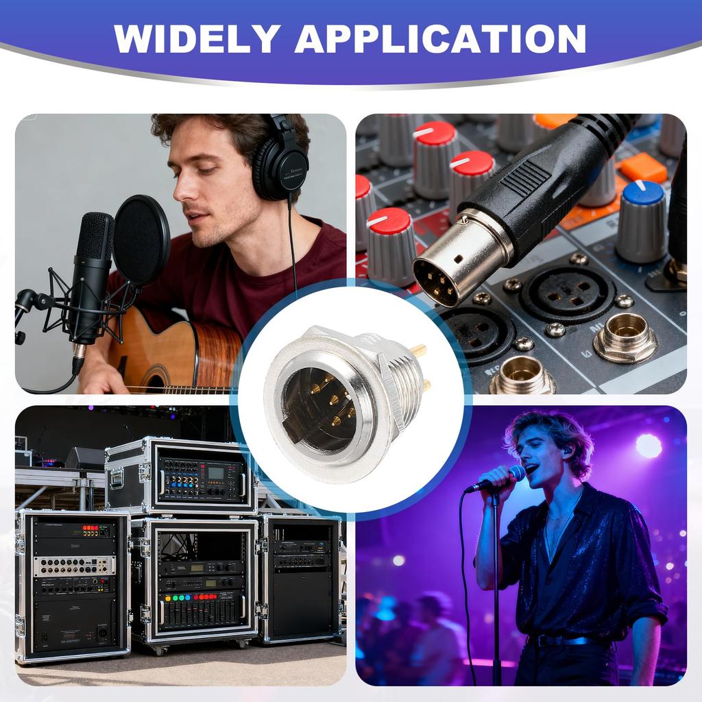 uxcell 8-Pack 6-Pin Mini XLR Male Connector TA4F Jack Adapter Plug Replacement Cable Terminal for Microphone, Audio Amplifier, Mixer, Recording Pen,
