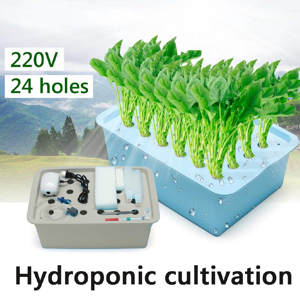 9/24 Holes Indoor Aerobic Soilless Cultivation Plant Floriculture Cultivation Site Hydroponic System Kit 220V