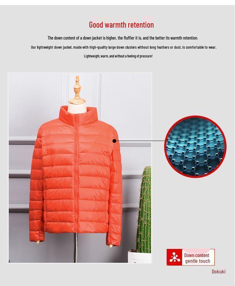 Women's Plus Size Lightweight Down Jacket - Short Style, Suitable for 200+ Pounds, Casual Winter Wear for All Ages