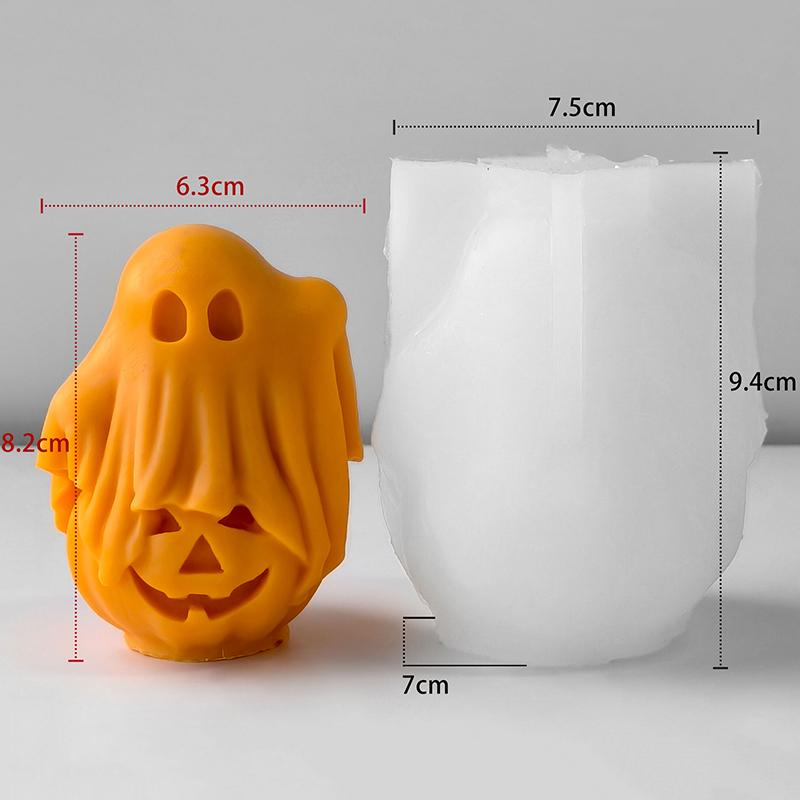 DIY 3D Silicone Pumpkin Mold for Candle Aromatherapy Halloween Ghost Room Decor