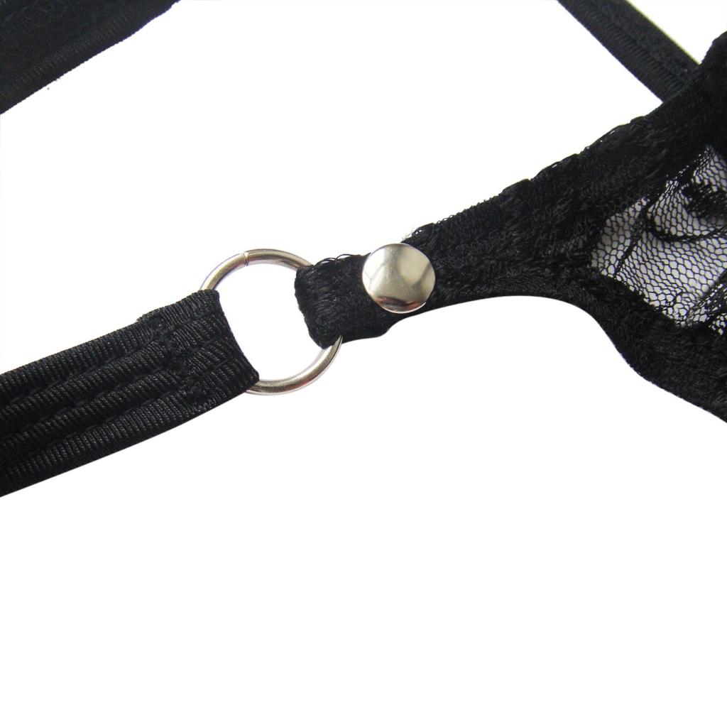 Men's Mini Bow Lace See Through Thong Floral Sissy Pouch Lingerie Underwear