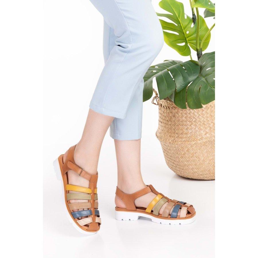 

Женские повседневные удобные сандалии из натуральной кожи модели клетки