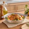 Disposable Round Aluminum Foil Pans with Handles, for Oven and Fryer, Baking and Grilling Fish and Meat