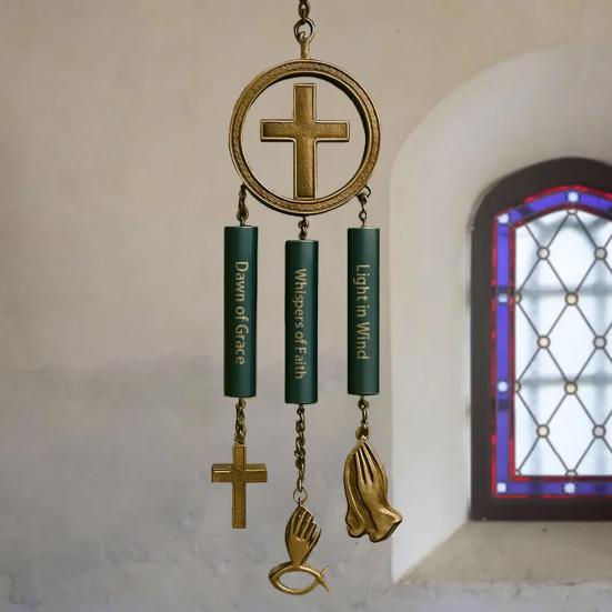 Faith-Inspired Wind Chime Christian Wind Chime with Bible Verses Patio